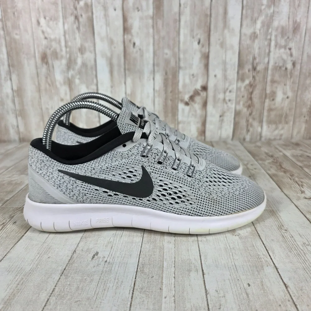 Nike Free RN 2017 Women's Running Shoes Light Grey Black Size 7.5 831509 101
